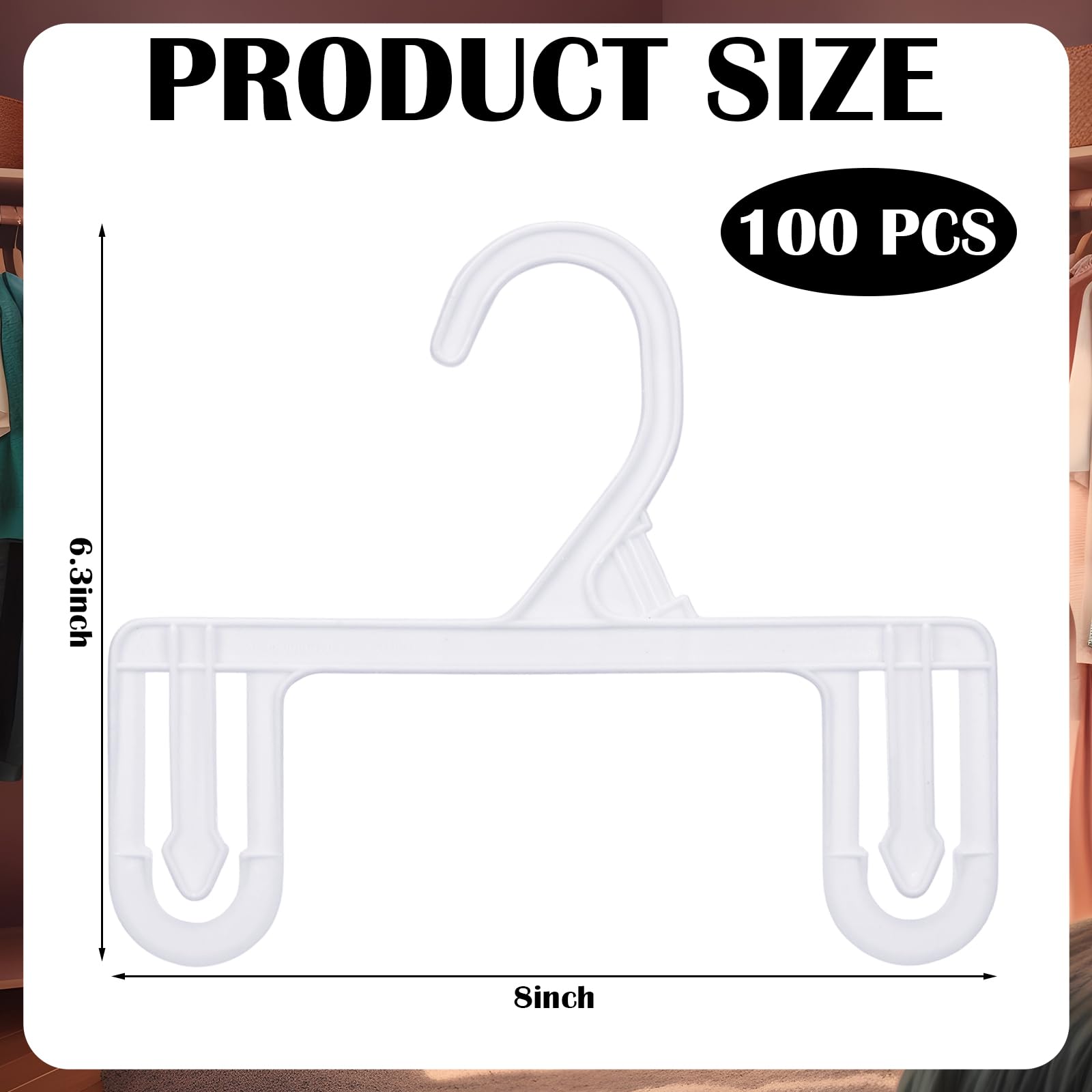 GlikCeil Kunststoff-Kleiderbügel, 20,3 cm, Weiß, 100 Stück