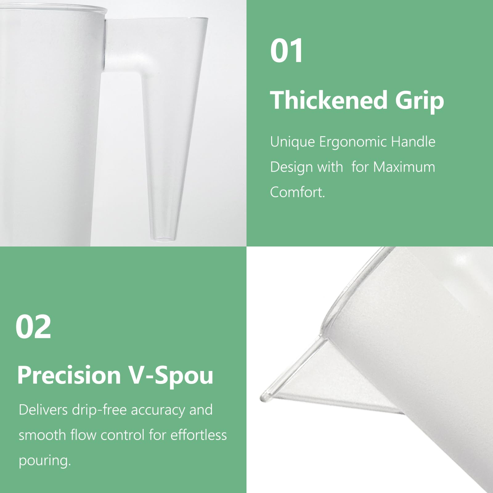 Taza medidora de plástico con asa, taza medidora de productos químicos para piscina, jarra medidora de plástico para mezclar líquidos, verter, cuidado del césped, alimentos para mascotas, aceite de