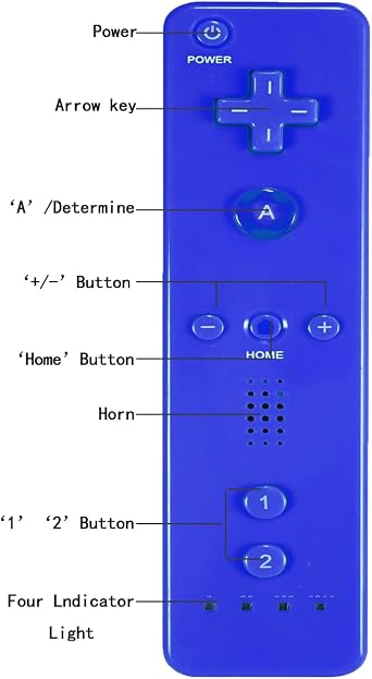 Goldtree Wii Remote Controller 2 PACK Compatible with Wii U Console (Light blue and Navy blue)