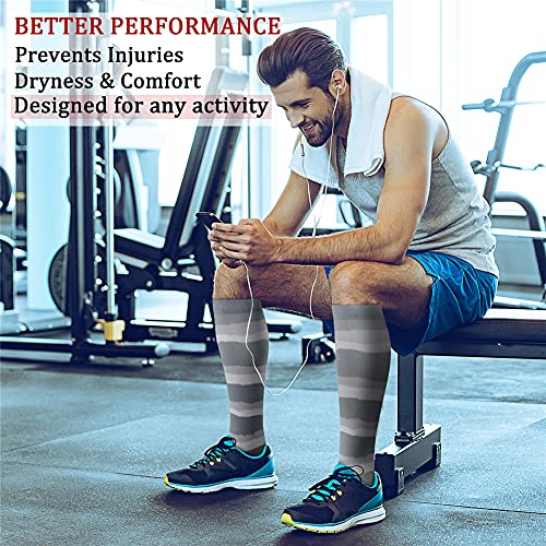 CHARMKING 6 Pairs-Compression Socks for Women & Men Circulation Best Support for Nurses, Running, Athletic,Flight Travel3