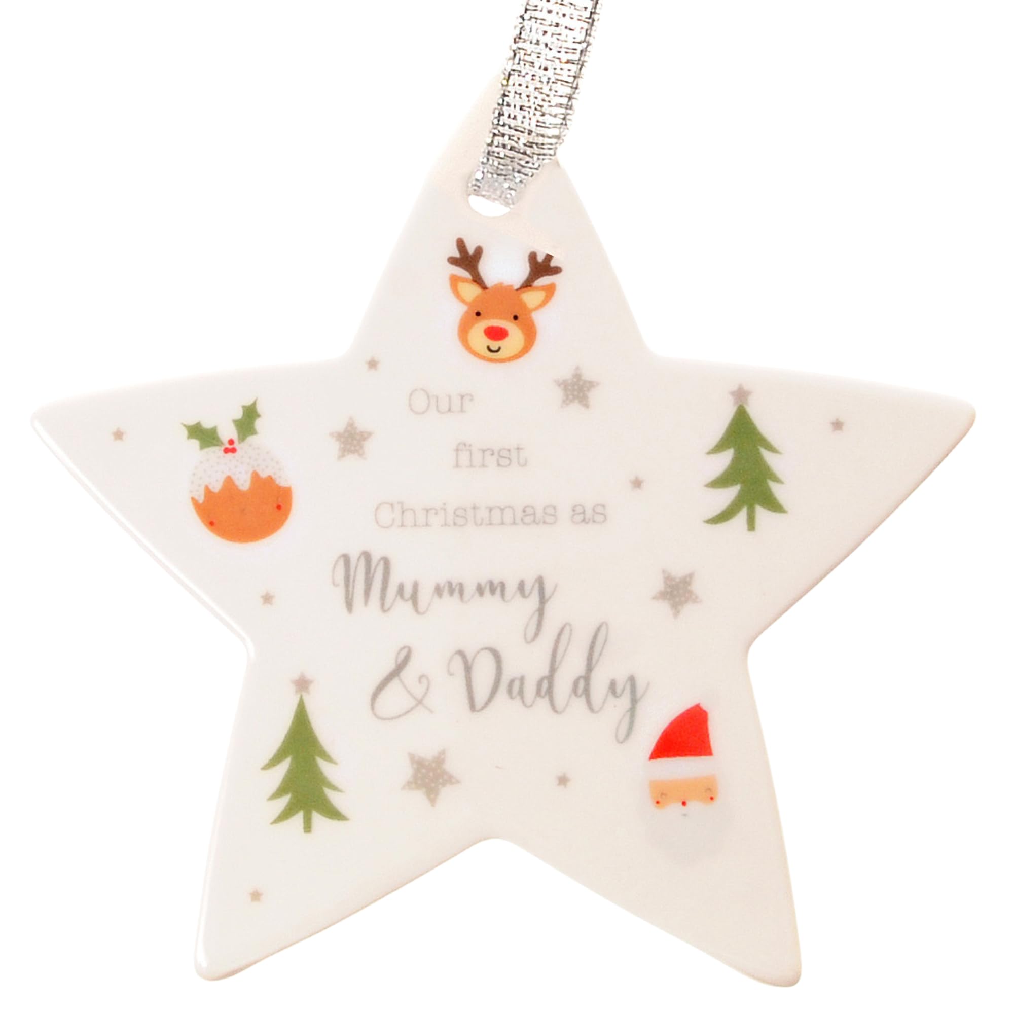 Ziggle Baby - Christmas Tree Decorations - Newborn Baby Gifts - Cute Personalised Gifts - Our First Christmas Hanging Star - Mummy and Daddy…