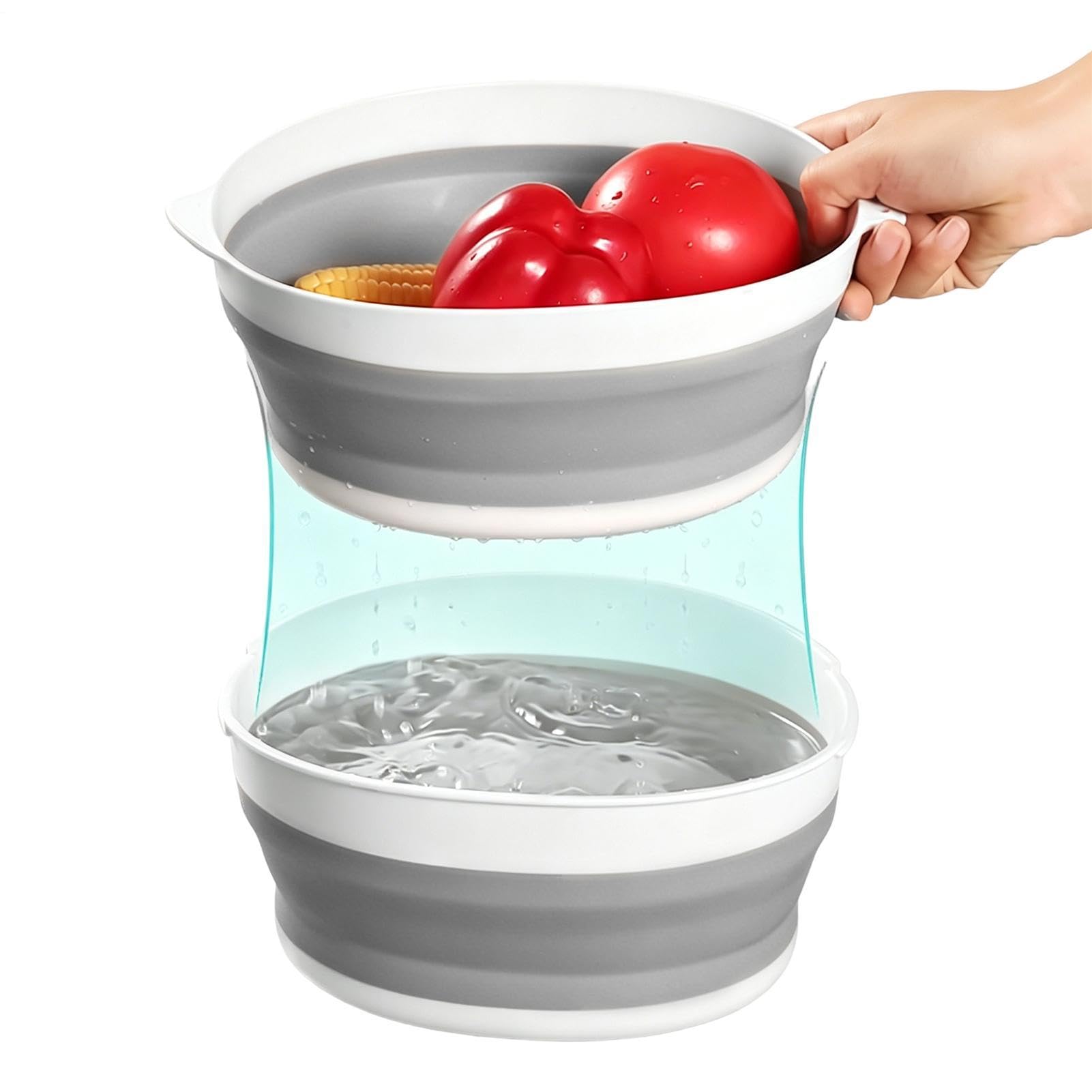 Passoire pliable double couche et panier de lavage cuisine