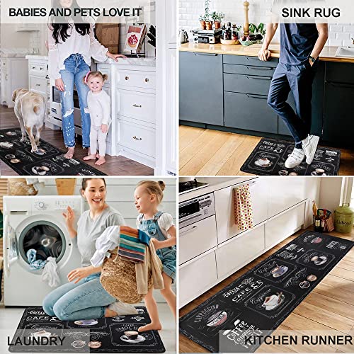 Famibay 2 Piece Kitchen Mats Anti Fatigue Cushioned Kitchen Floor Mat Non Slip Waterproof Coffee Design Wipe Clean Foam Kitchen Carpet Rugs For Kitchen Sink Laundry thumb #6