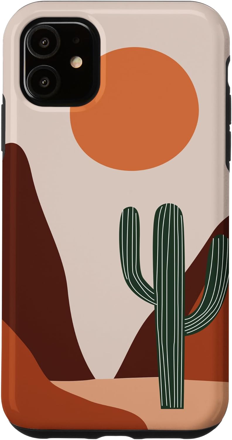 Cute Boho Terracotta Desert Cactus Southwestern Aesthetic Case for iPhone 13 Pro