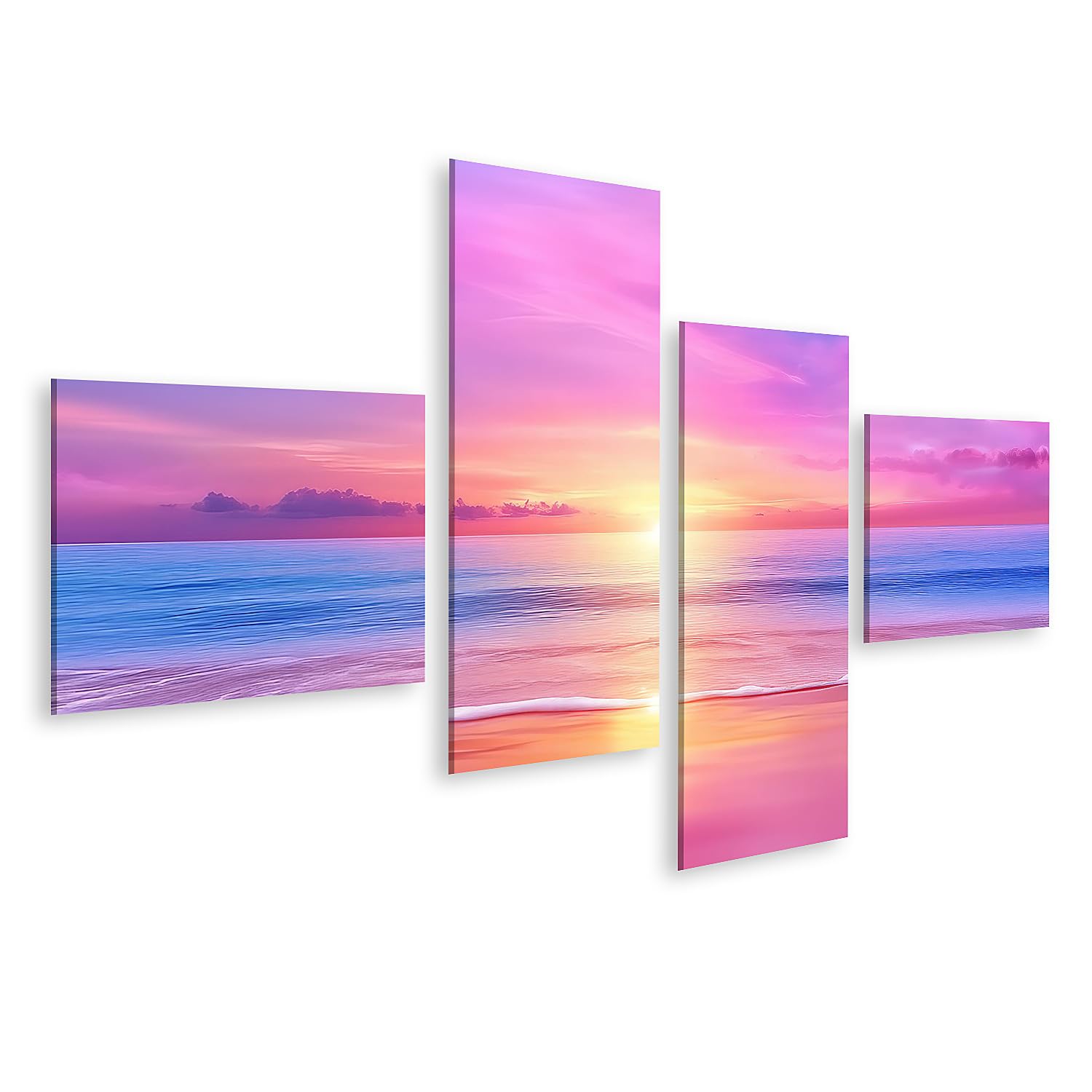 islandburner Bild auf Leinwand Farbenfroher Sonnenuntergang am Meer Bilder Wandbilder Poster