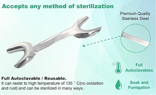 Miniatura 5 de Retractor de fotos de acero inoxidable Retractor de mejillas de ortodoncia Fotografía de doble extremo (Largo)