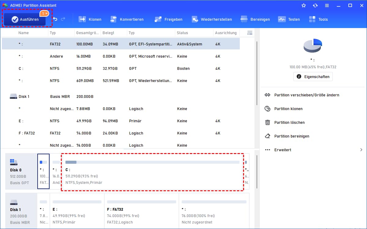AOMEI Partition Assistant PRO - Festplattenverwaltung - Betriebssystem migrieren 2 PCs - lebenslange Laufzeit für Win 11, 10