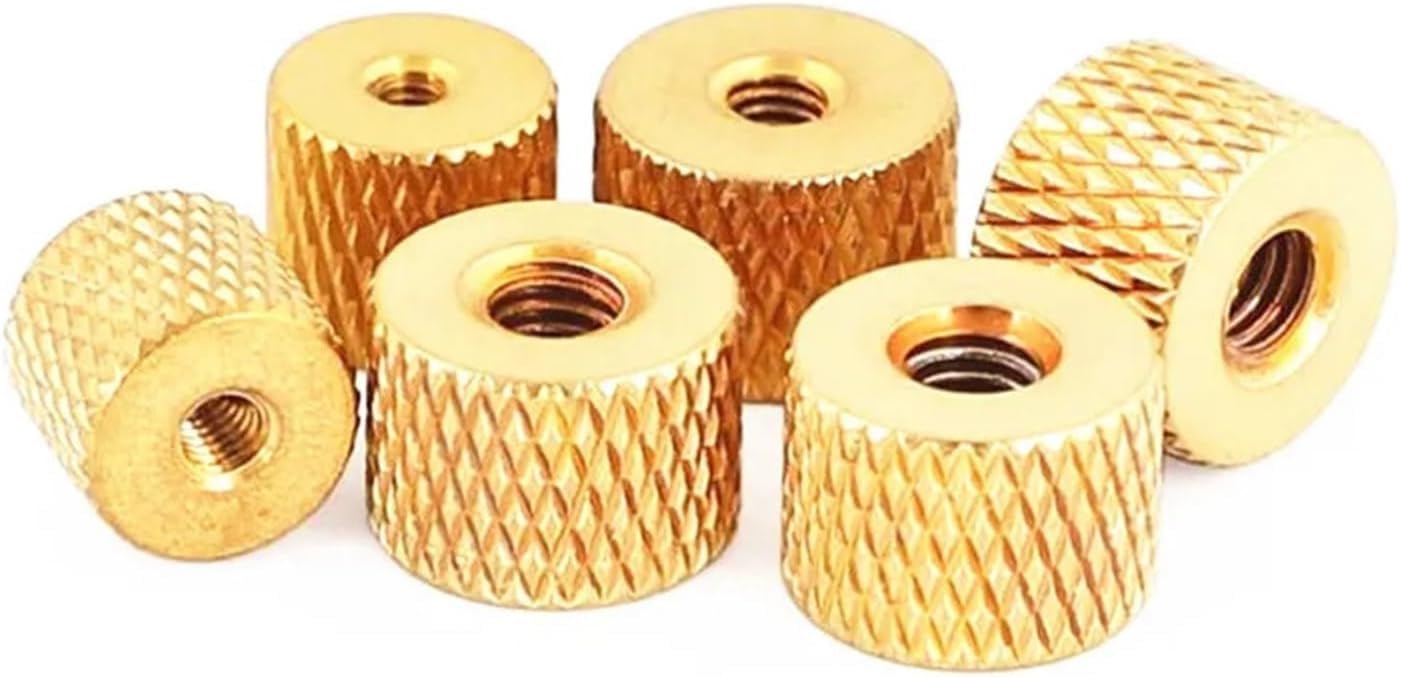 Hand TighteThumb Nut,Knob Thumb Nut Brass Knurled Thumb Nut Hand Tighten Nuts Twist Cylindrical(M4-10pcs)