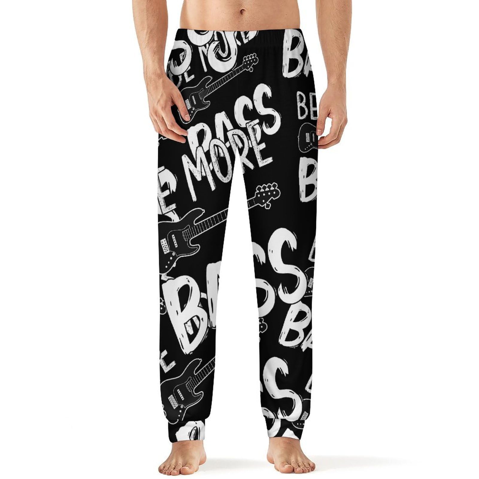 Be More Bass Guitar Music Men's Pajama Bottoms Sleep Lounge Soft Comfy Pants Sleepwear