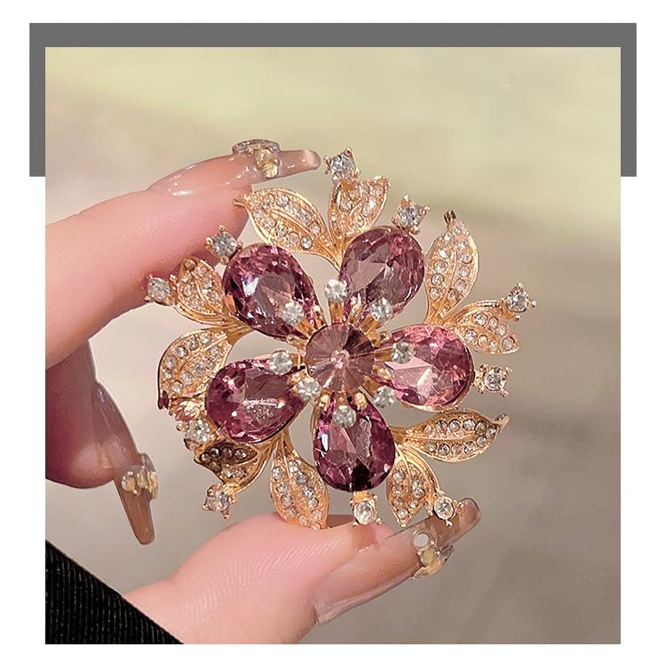 Image of Rhinestone Crystal Sunflower Brooch Pin Elegant Wreath Brooch Clothing Hat Bag Skirt Accessories for Women