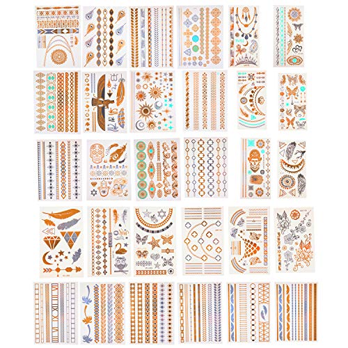 Temporary Metallic Tattoos VALUE PACK- 30 Different...