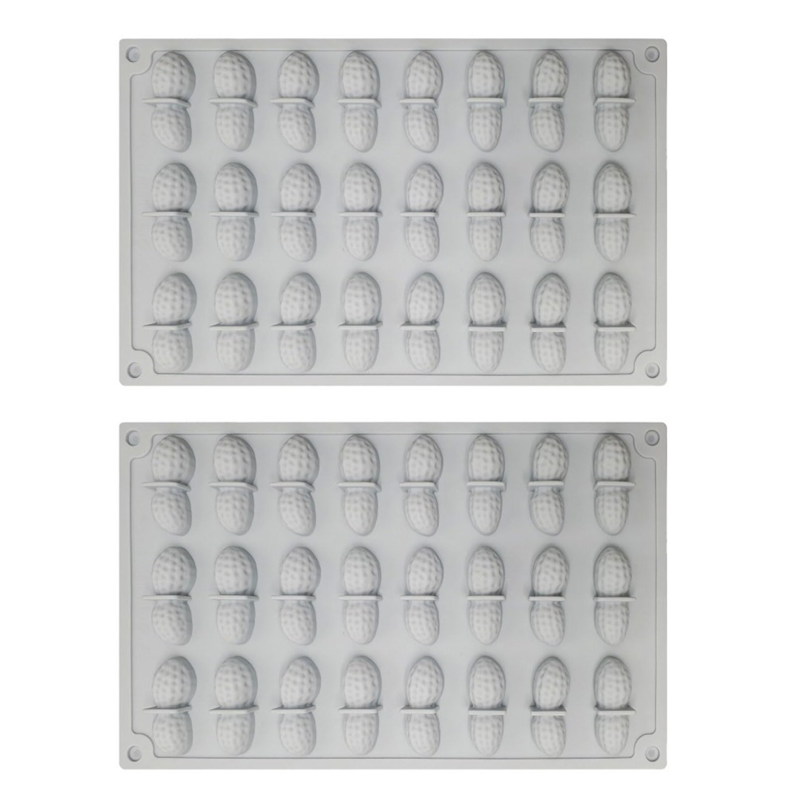 CRFFZ 2pcs 24 Cavity Peanut Chocolate Baking Food Grade Silicone Mousses Cake Molds for Family Gatherings and Celebration Baking Accessories
