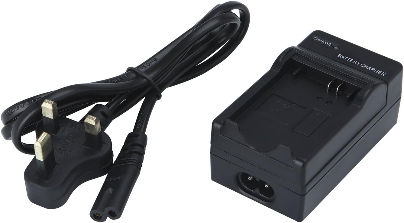Battery Charger with UK Wall Plug for Canon LP-E5, LC-E5, EOS 1000D 500D 450D, Rebel T1i XS XSi, Kiss F X2 X3, Black