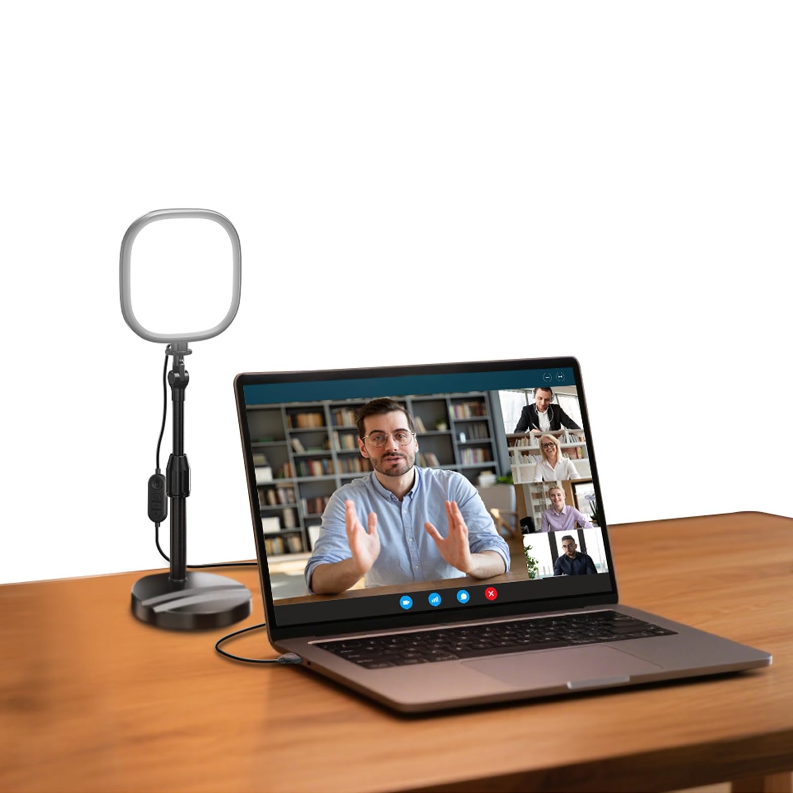 NEEWER BASICS 5" Luce Scrivania per Videochiamate, LED Ring Light a Schermo Intero con Stand, CRI95 10W Bicolore Edge Lit lluminazione Conferenze Zoom Streaming Computer Laptop Webcam Telefono, NL10