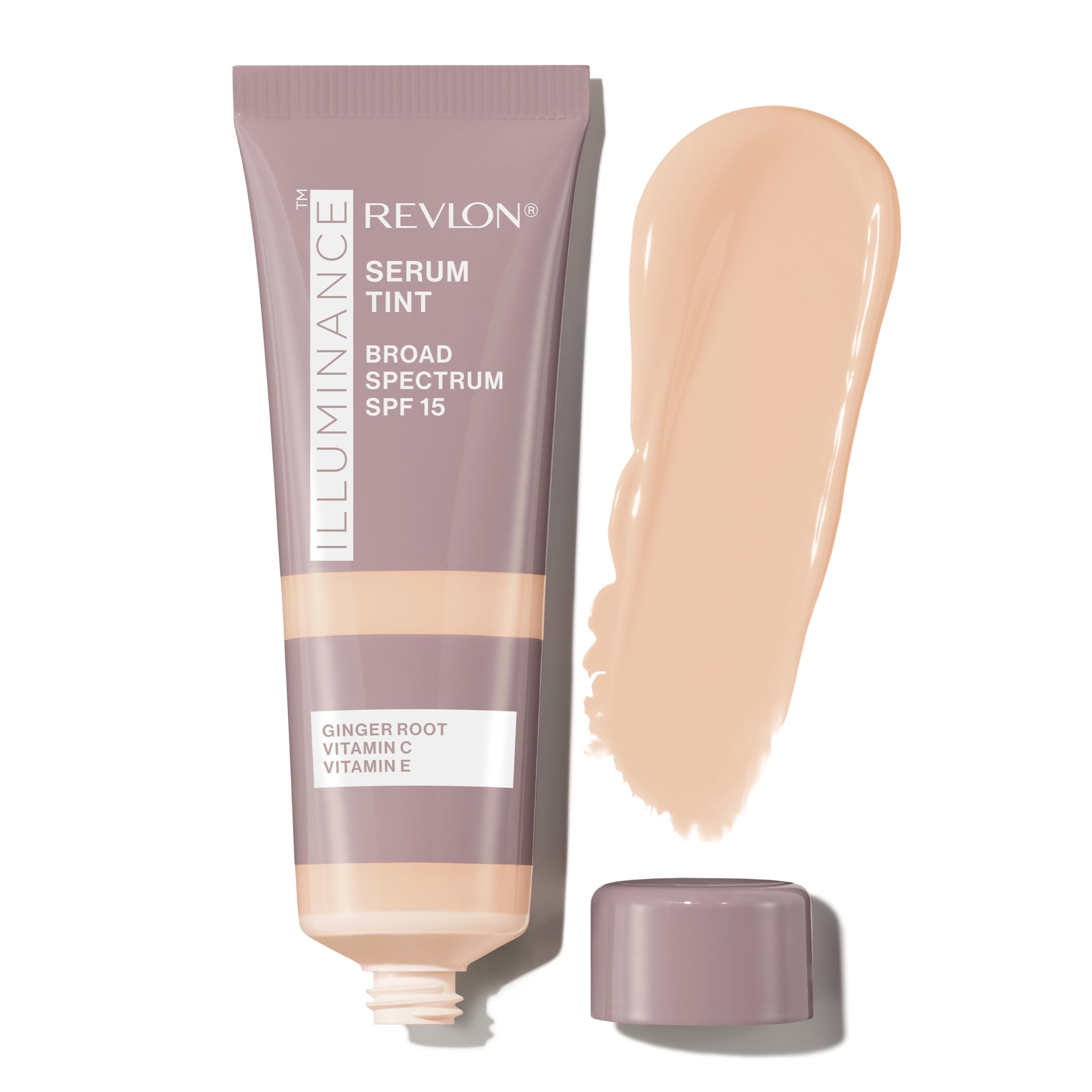 Revlon Illuminance Serum Skin Tint, Lightweight, Hydrating, Natural‑Finish Foundation with Buildable Coverage, Hyaluronic Acid & SPF 15 for Radiant, Dewy Skin, Creamy Natural