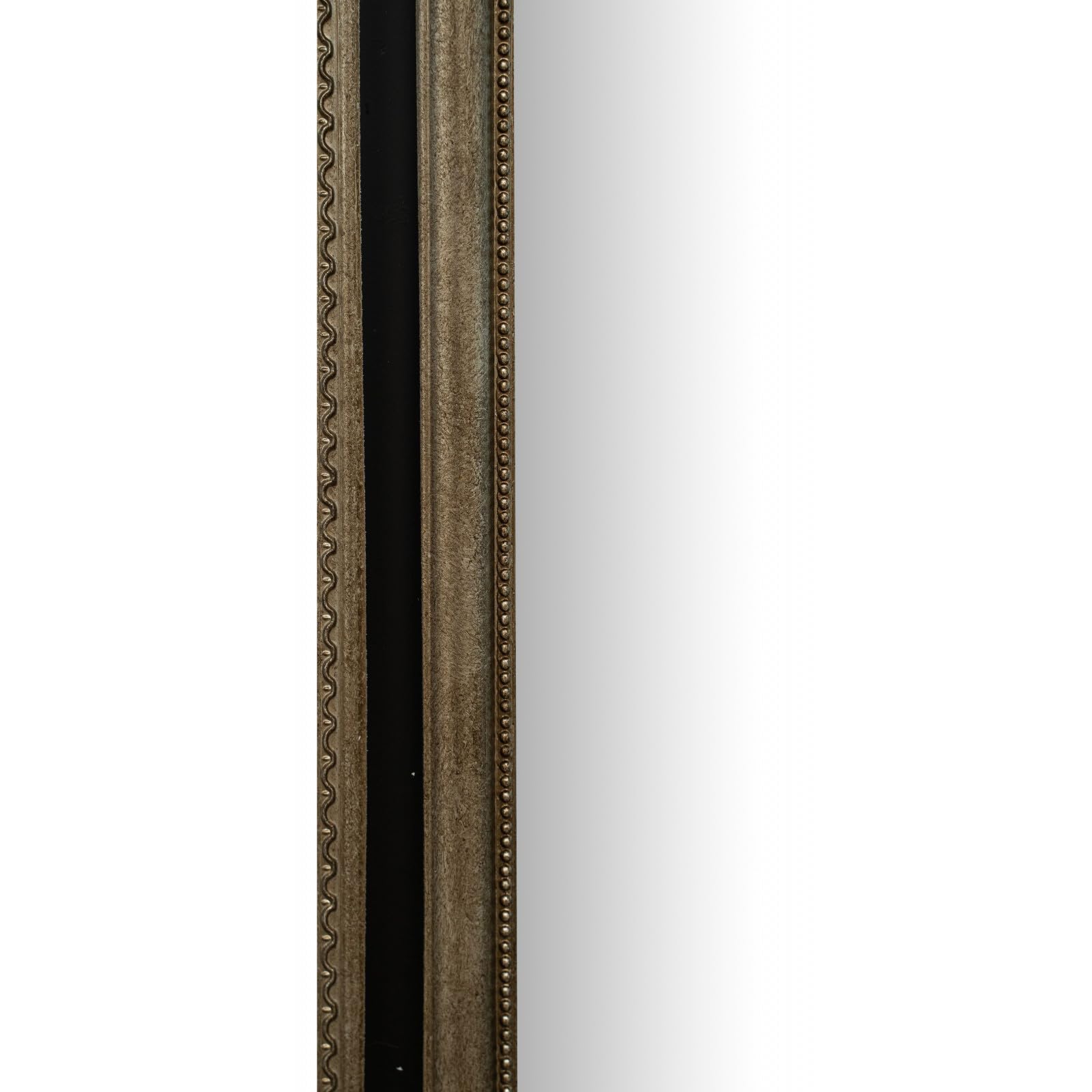 Biscottini Espejo Imperio de Pared – Espejo para Colgar Vertical u Horizontal 35,5 x 4,5 x 82,5 cm – Fabricado en Italia – Acabado Plateado y Negro Envejecido
