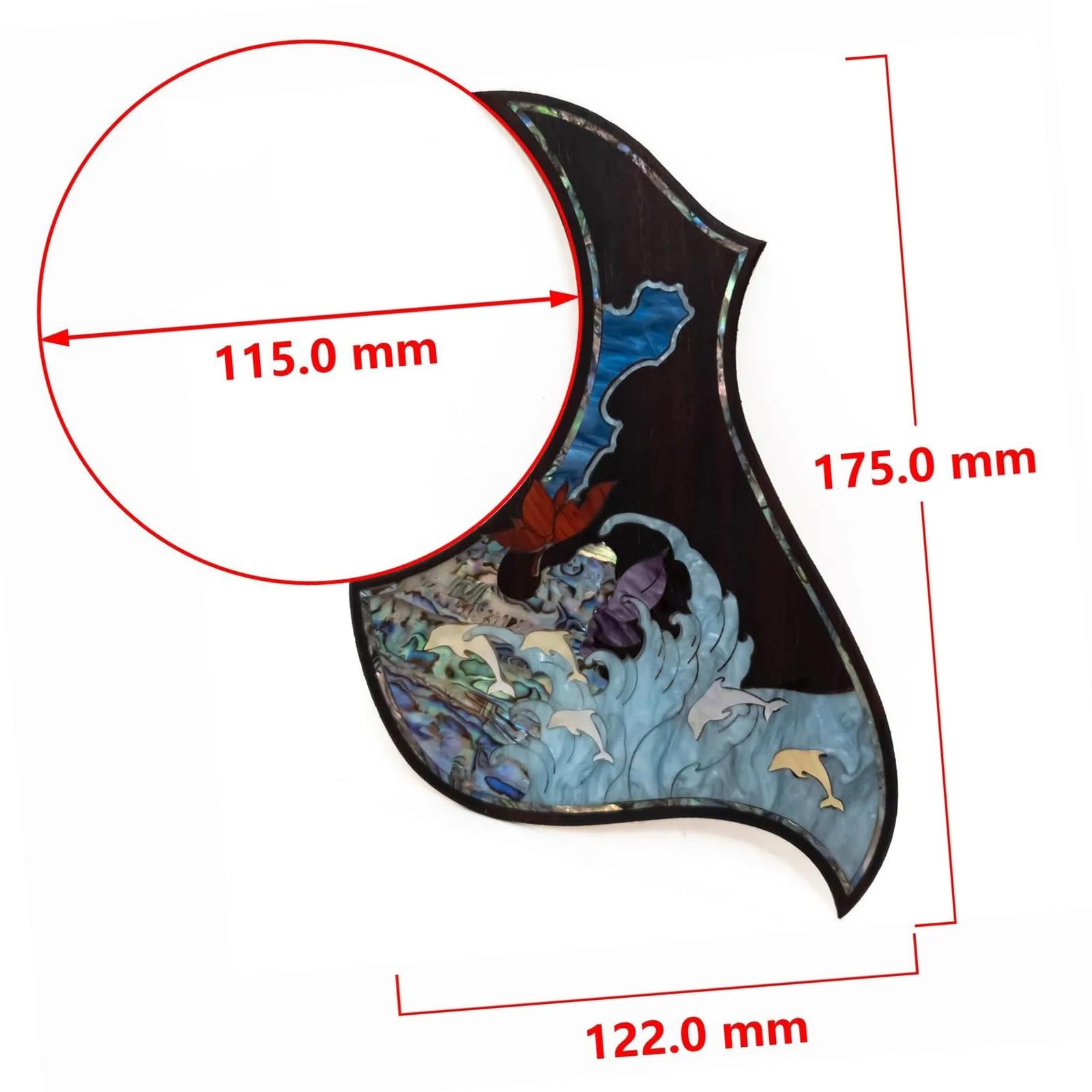 Uniwersalna osłona pickguardu do gitary akustyczne Ręcznie wykonany pickguard do gitary akustycznej płytka ochronna z palisandru jasna faktura(SN01)