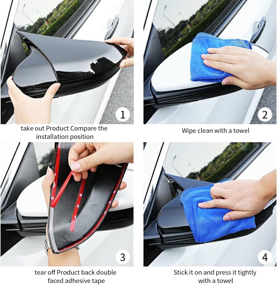 Image of KMH Batman Style Car Mirror Covers Compatible with Mahindra Scorpio N - Car Accessories (Carbon Fiber) Set 2 Pcs