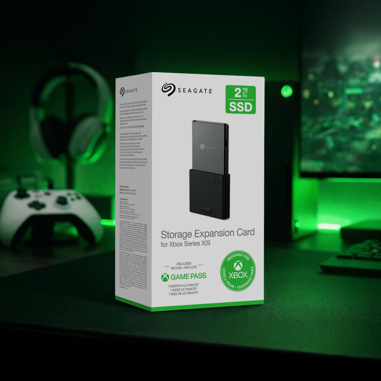 Seagate Xbox Series X|S SSD 2 TB Tarjeta de expansión de almacenamiento, Plug and Play con licencia oficial (STJR2000400)