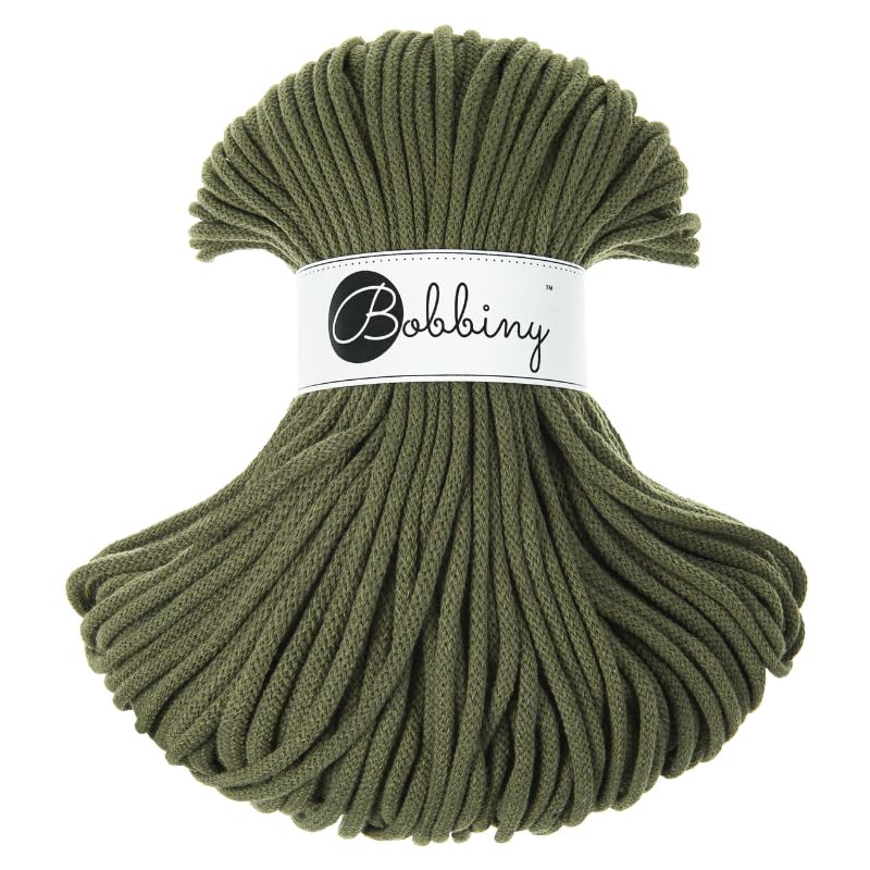 Bobbiny Premium 5mm Braided Macrame Cord (Avocado) 50m — image 1