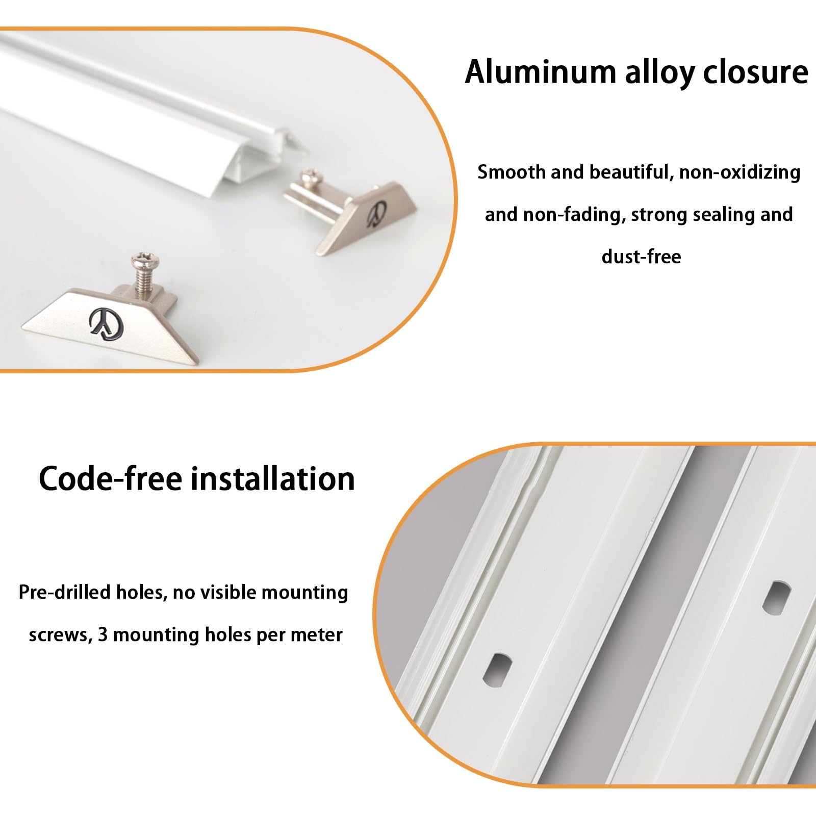 Vorhangschienen-Set aus Aluminium, weiße Decken-Gardinenleiste 1 läufig mit geräuschlosen Gleitern, Gardinen Schiene für Krankenhäuser, Schlafzimmer und Raumteiler(190 cm (6.2ft))