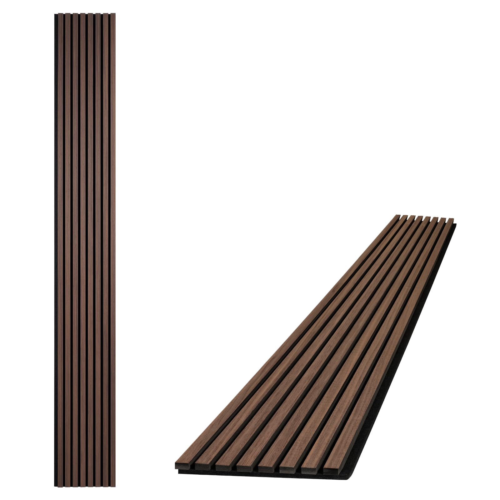 Wood Panels for Wall, 2-Piece 94.49" x 12.6" Soundproof Wood Slat Wall Panel for Interior Wall Decor Noise Cancelling, Wood Acoustic Wall Panels, Sound Absorbing Panel (Elbony)