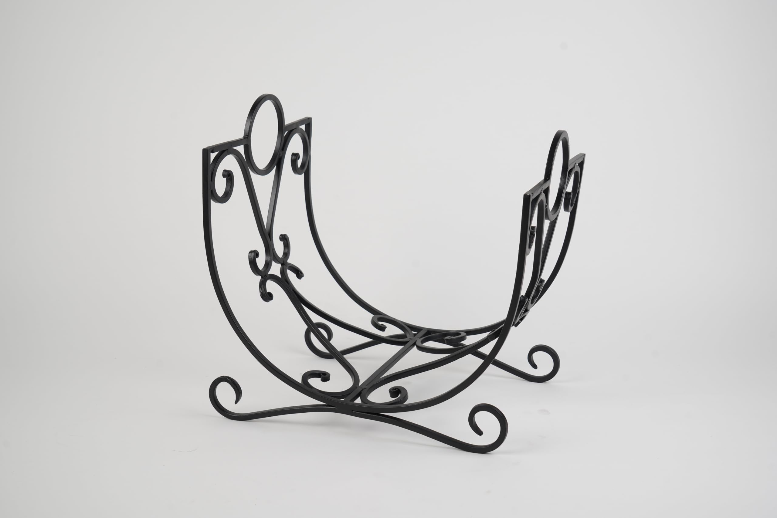 Caliente Forged Iron Blacksmith Log Holder – Heavy Duty Firewood Storage Rack, Durable Fireplace Organizer with Rustic Handcrafted Design for Indoor & Outdoor Use-image-12