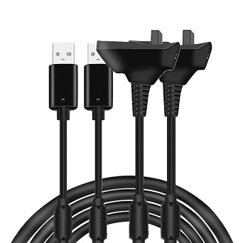Charger Cord Replacement for Xbox 360 Wireless Controller, Charging Cable 6 ft, 2 Pack