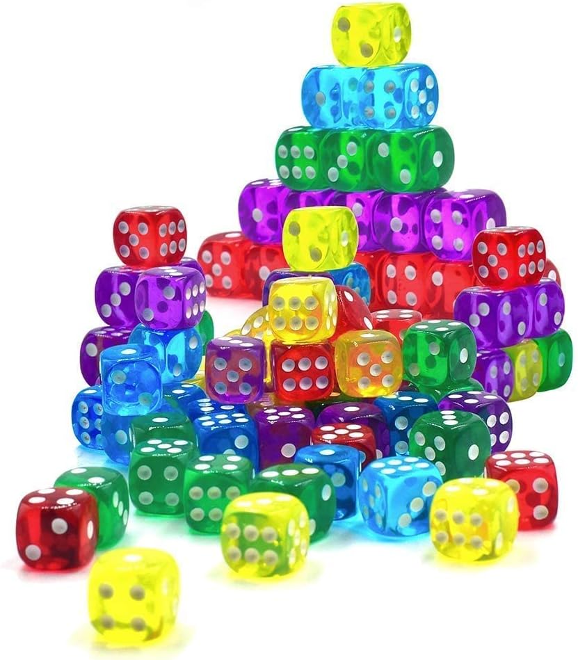 42 PCS Game Dice Creative Acrylic Dice 6-Sided Dice for Party Game