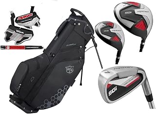 Wilson Prostaff SGI Complete Golf Club Steel Set & 2019 Black/Grey/Red Prostaff Stand Bag New