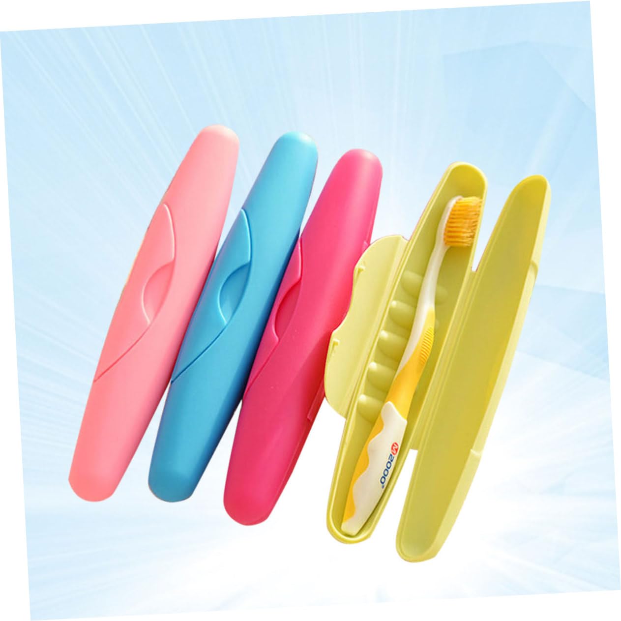 FRCOLOR 12 Unidades Estuche de Viaje para Cepillo de de Viaje, Soporte para Tubo con Tapa, Tubo de Cepillo de, Caja de Almacenamiento para cepillos de con Cerradura, Caja de