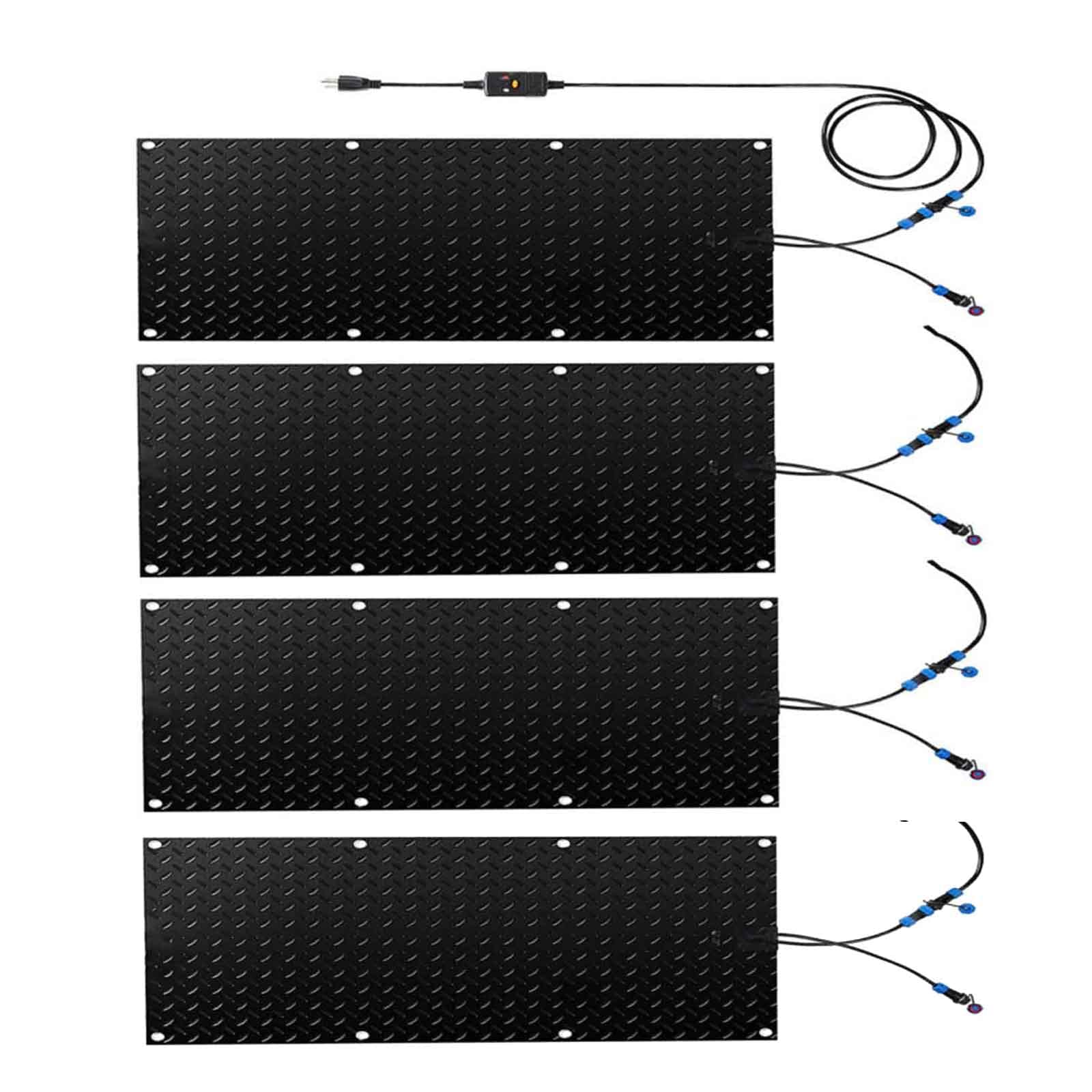 Heated Snow Melting Mats for Walkways -10x30in/10in x 35.4in/10x48in Residential Heated Outdoor Mats - Snow and Ice Melting Mat w/Power Cord, Non-Slip Heated Entran(4 Pcs-10in x 35.4in (25.4x90 cm))