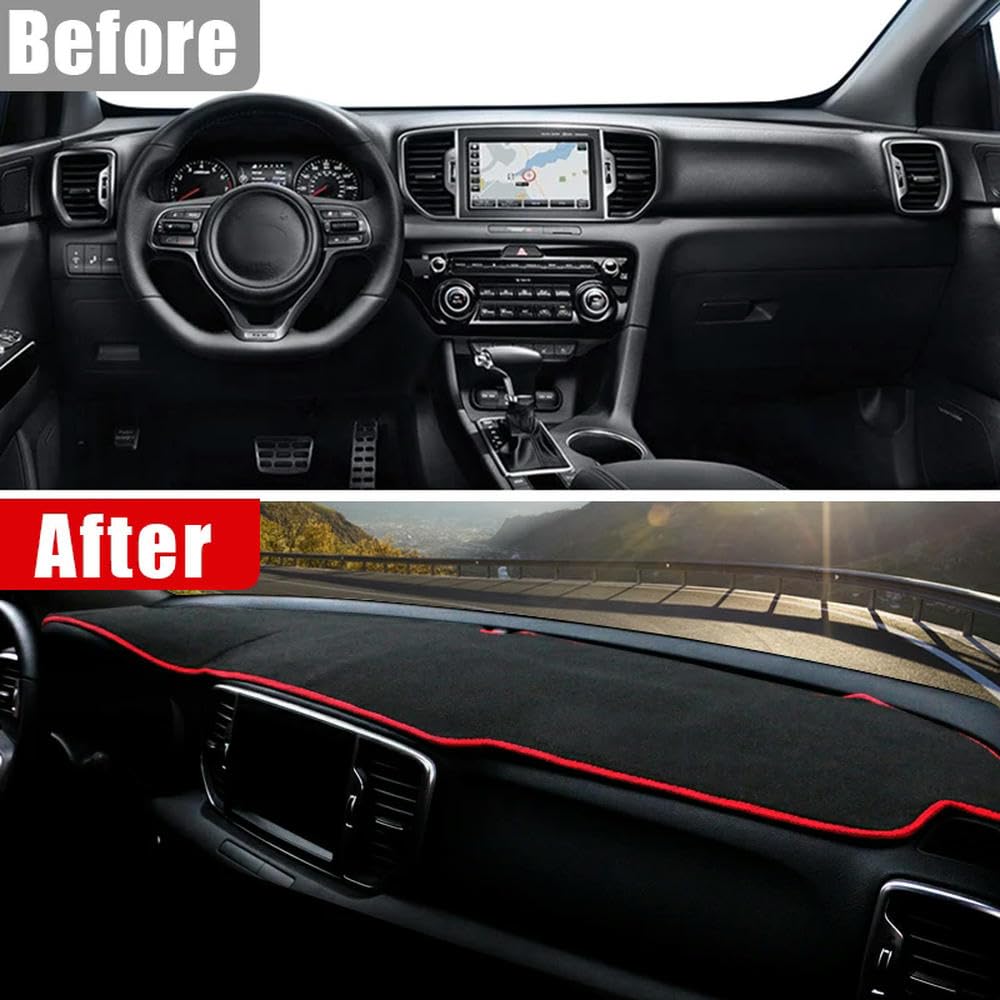 Copri cruscotto per Auto AntiGraffio Interno - Adatto per Kia Sportage 4 2016-2021, Nero
