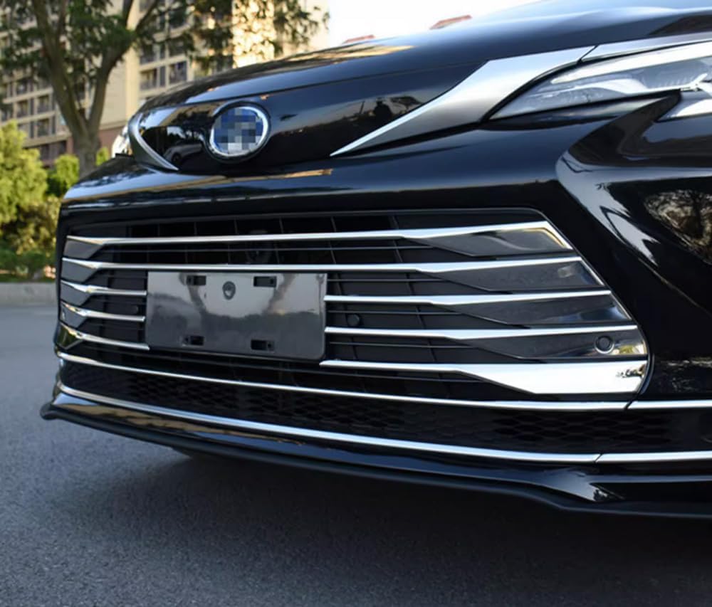 ERIDANUS Auto Accessories Fit for Toyota Sienna 2025 2024 2023 2022 2021 Front Center Mesh Grille Grill Cover Trim (Chrome Silver) ABS 11 PCS