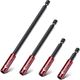 4PCS Strong Magnetic Drill Bit Extension Holder for Impact Driver,1/4" Hex Shank S2 Steel Magnetic Screwdriver Extension,Drill Bit Extender,2,4,6,12-inch Extensions