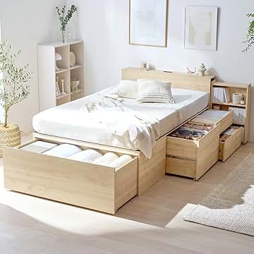 Amazon.co.jp: ベッド セミダブル マットレス付き 収納