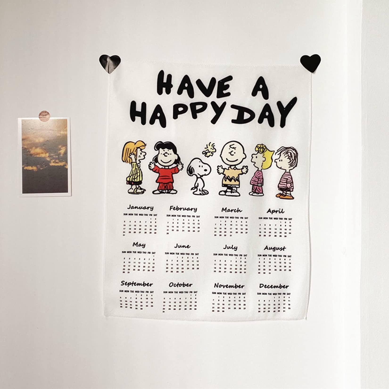 Amazon.co.jp: スヌーピー カレンダーぶら下げ布 タペストリー 40×50cm