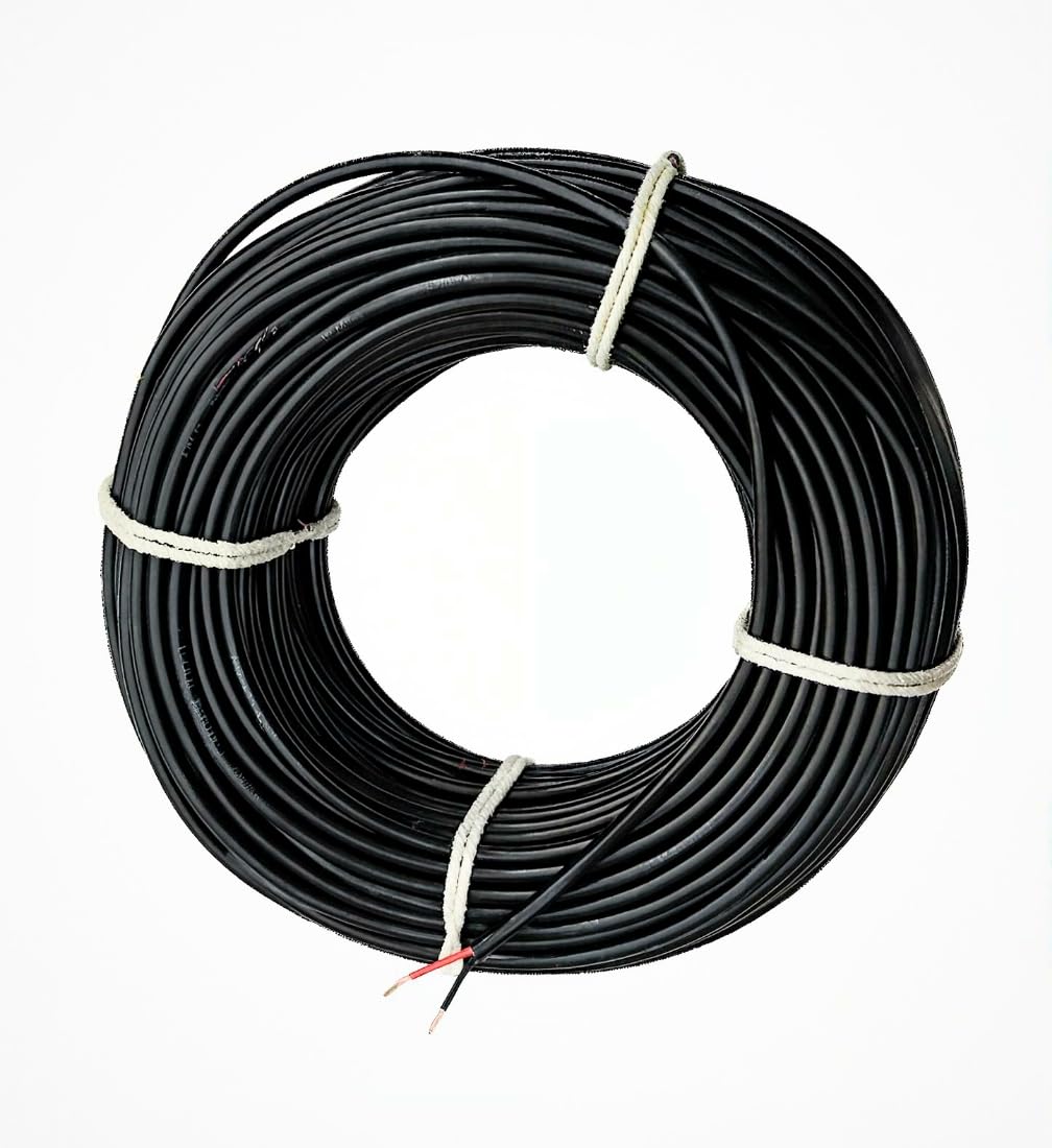 2 core Copper Wires and Cables 1.5mm for Domestic and Industrial Electric Connections up to 1500 watts (Colour BLACK) 15 Feet-image-40