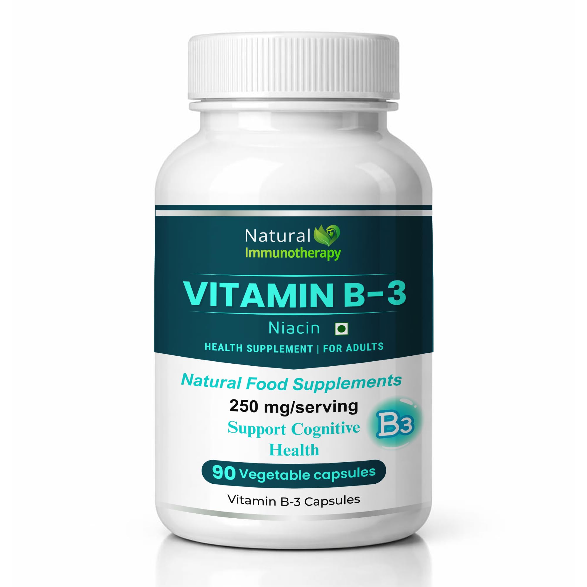 NIT Vitamin B3 (Niacin) | Energy & Metabolism Support | Vegetarian Nutritional Supplement | Dantura Botanics (60, 250mg)