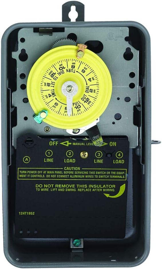 Intermatic Mechanical Time Switch T102R 24-Hour Timer, Gray