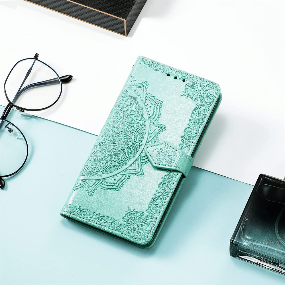 JIUNINE Cover per OPPO A17, Custodia Libro in Pelle Portafoglio Case Flip Antiurto con Disegni di Farfalla [Porta Carte] [Magnetica] [Interno TPU] per OPPO A17, Oro rosa
