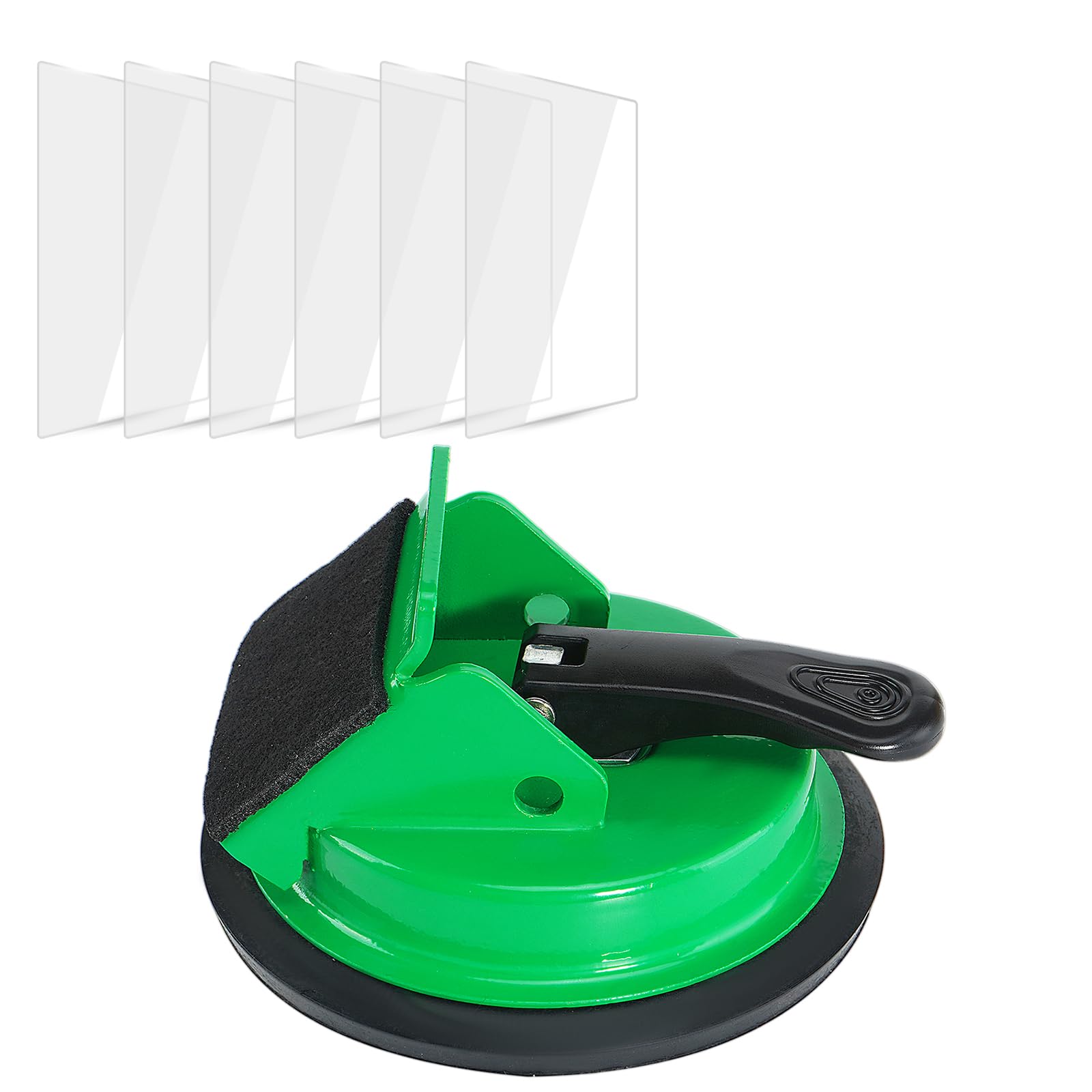 Margolongte Green Heavy Duty Floor Gap Fixer Tool, 45° Striking Surface Iron Flooring Repair Tool With Enhanced Suction Cup & 6 Sticky Pads For Laminate Vinyl Wood Plank Gap Fixing