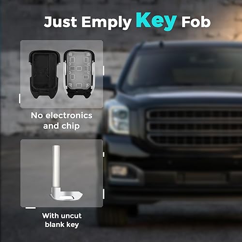 Miniatura 10 de Funda para llavero GMC Sierra 1500 2019 2020 2500HD 3500HD, para Chevy Silverado 2019-2021 reemplazo de funda de llavero, 5 botones vacíos sin chip