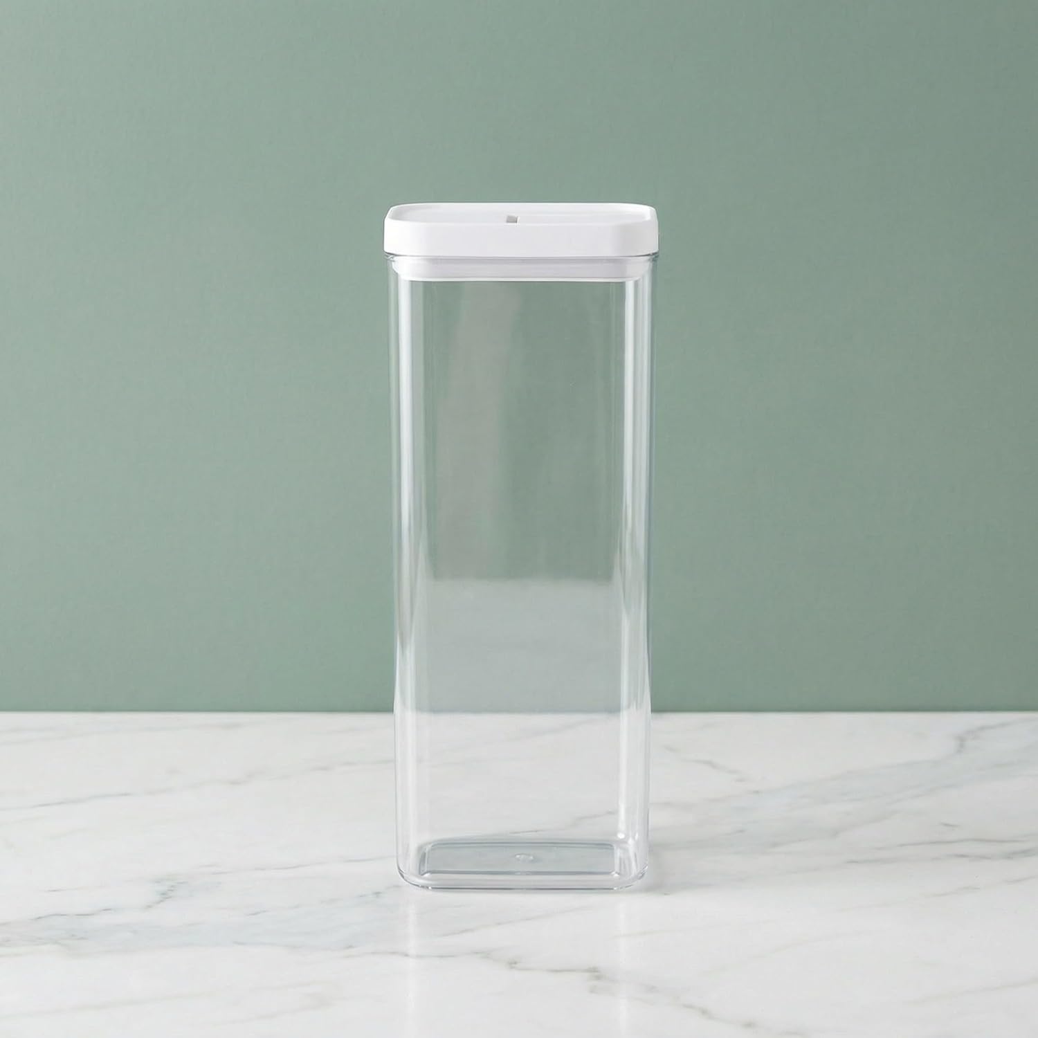 Reusable Pasta Container 1800ml Large Airtight Noodle Storage Canister with White Lid for Pantry Organization and Spaghetti Storage