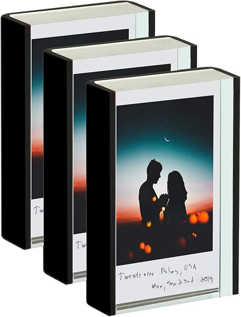 WINKINE Polaroid Frames 2x3, 3 Pack Black Acrylic Frames for Picture, Small Picture Photo Frames Freestanding Stable Floating Instax Mini Frames for Fujifilm & Polaroid Film
