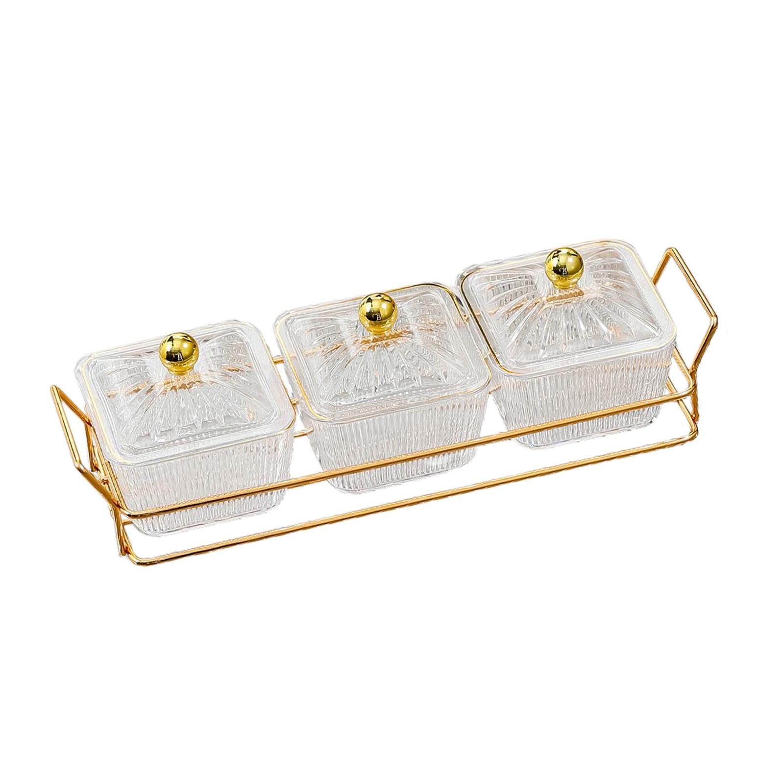 Divided Serving Dishes Organizer Food Storage Container Box Snack Platter with Removable Compartments and Lid for Dry Fruits Nuts Candy and Meal Prep-image-21