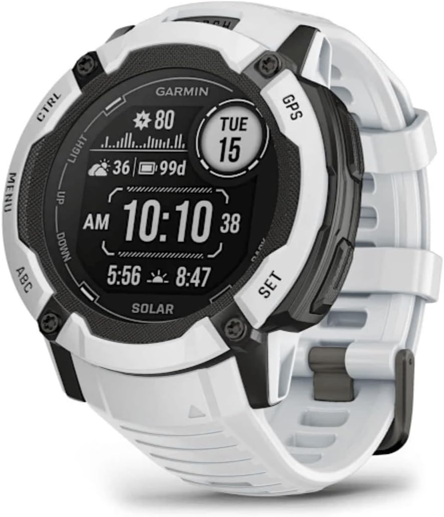 Instinct 2X, Solar rugged 50mm GPS smartwatch, Whitestone