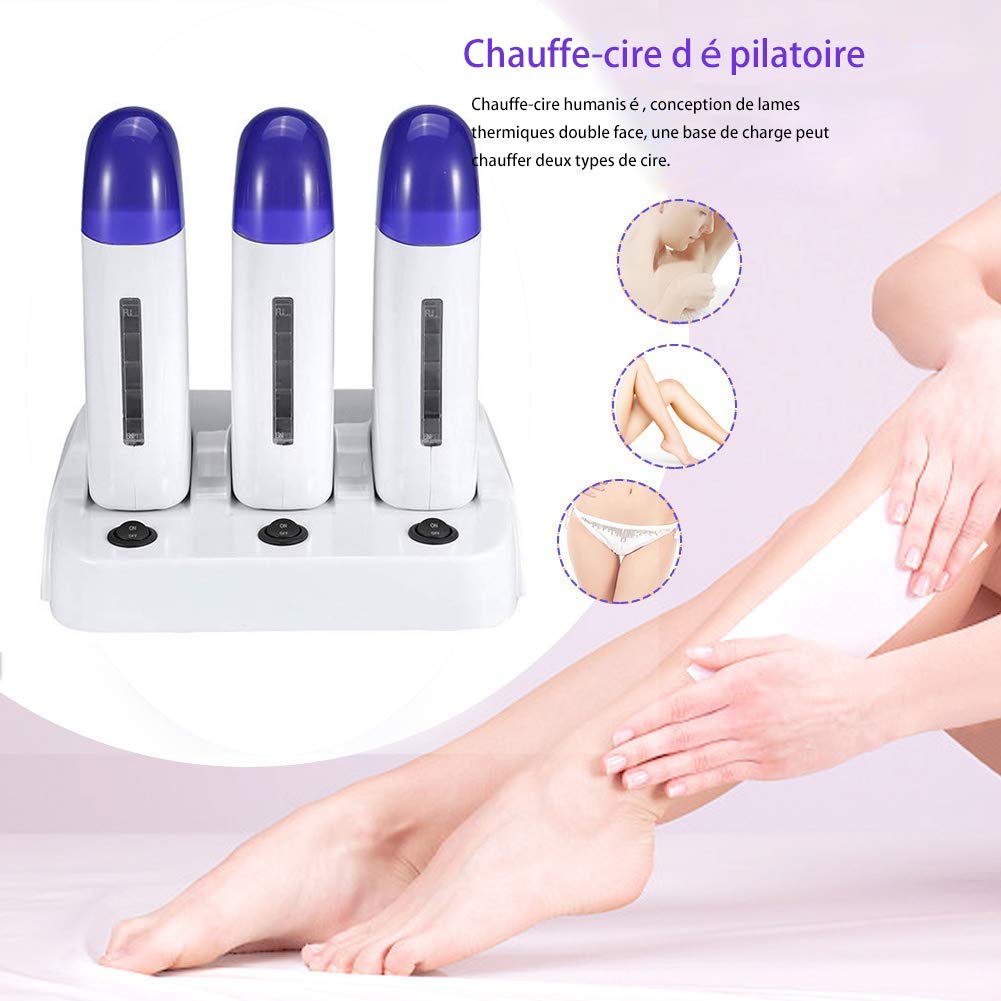 Tripla scalda cera Roll on Depilazione Epilatore professionale roll on Dispositivo cartucce cera depilazione
