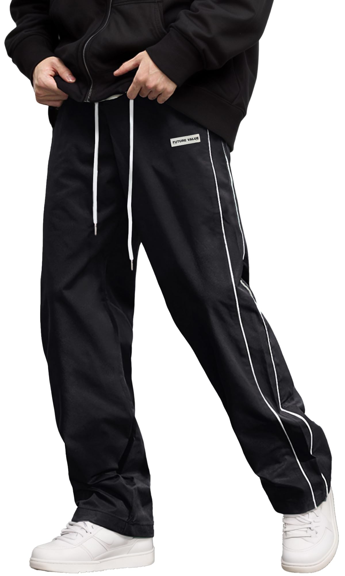 AIEOE Pantaloni da jogging da uomo, Y2K, larghi pantaloni sportivi con coulisse, per il tempo libero, con pistagna