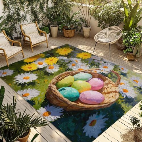 Easter Outdoor Rug for Patio/Deck/Porch, Non-Slip Large Area Rug 6